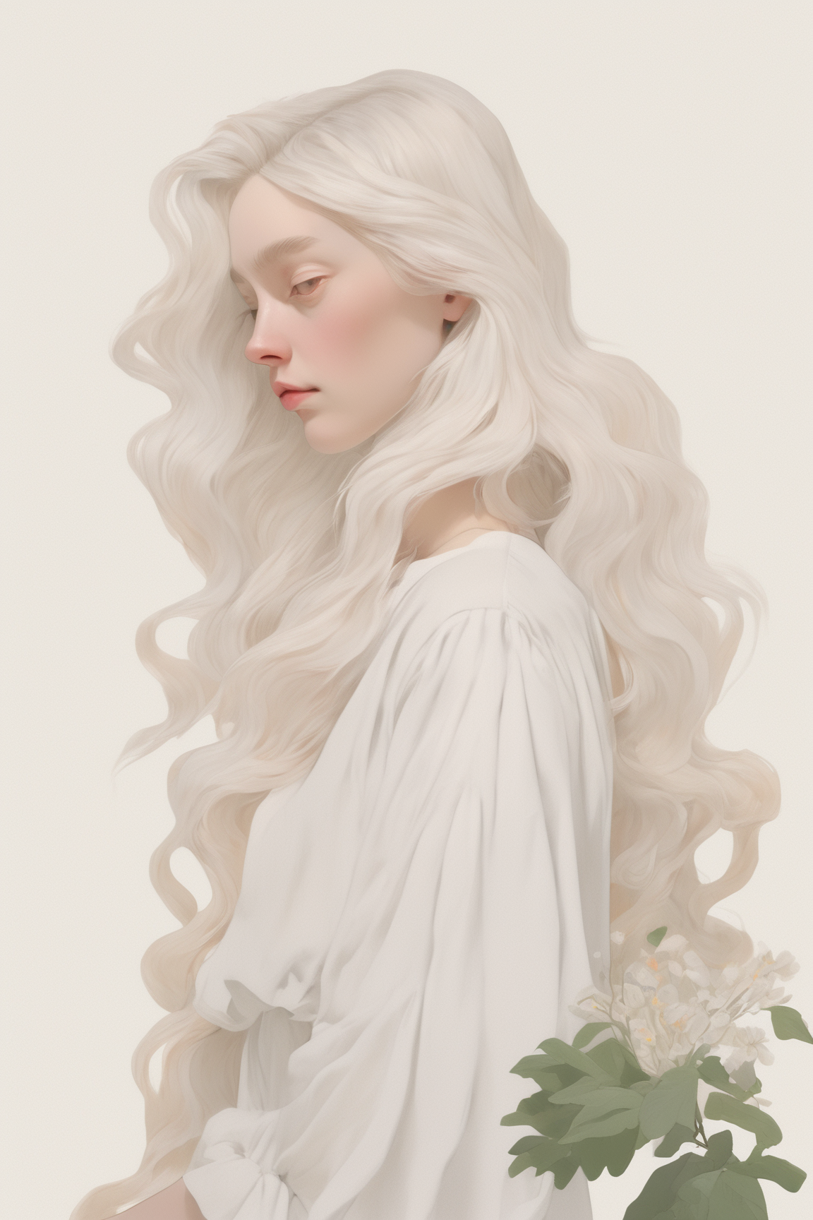 13516-1439464961-a girl wearing flower clothes,wavy hair,long white hair,simple background,in style of Harriet Lee-Merrion,, (((masterpiece))),((.png